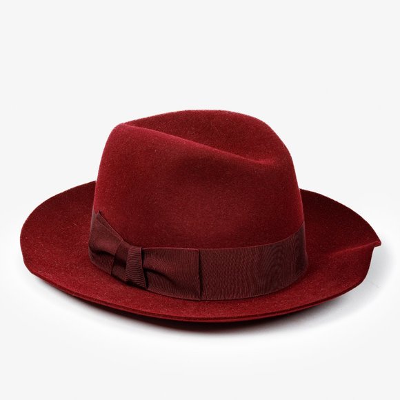 Hermes Accessories - *SOLD* Hermès Wine Red Rabbit Felt Hat with Bow